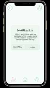 my team's app asking the user if they want to turn on push notifs